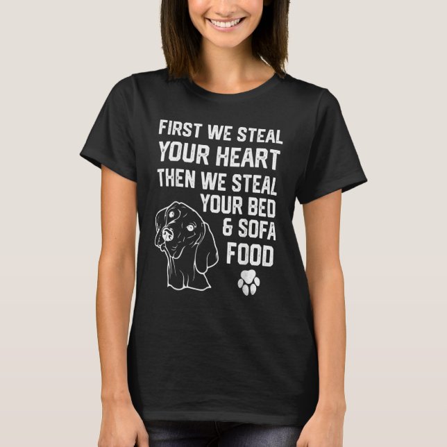 vizsla Steal Your Heart Steal Your Bed and Sofa fo T Shirt (Framsida)