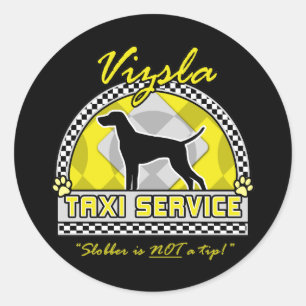 Vizsla Taxi Service Runt Klistermärke