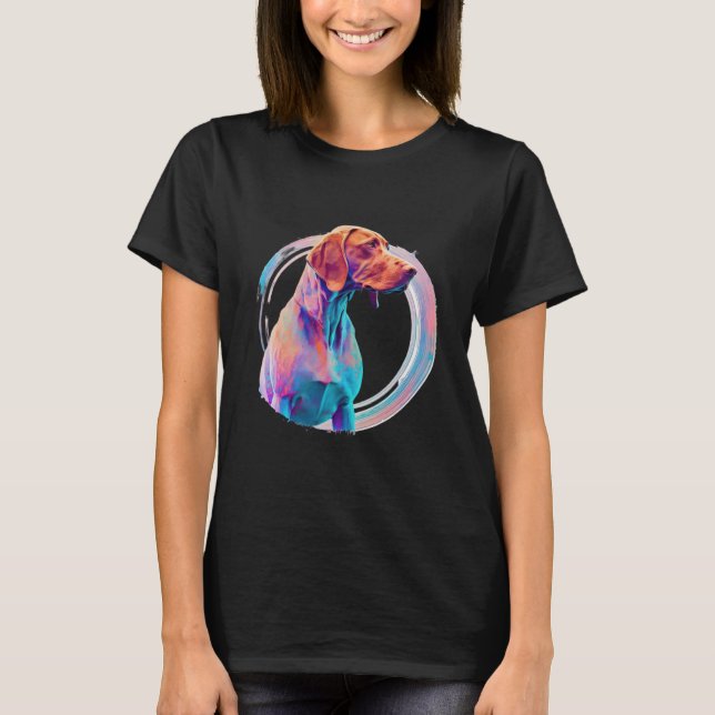Vizsla Vaporwave Retrowave Aesthetic T Shirt (Framsida)