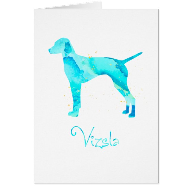 Vizsla Watercolor Design Hälsningskort (Framsidan)