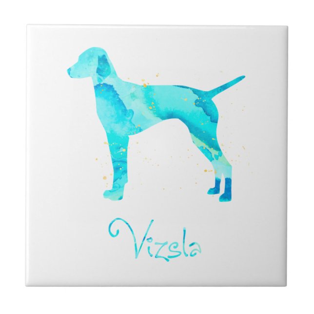 Vizsla Watercolor Design Kakelplatta (Framsidan)