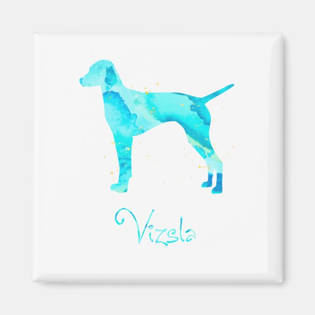Vizsla Watercolor Design Magnet (Framsidan)