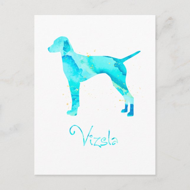 Vizsla Watercolor Design Vykort (Framsida)