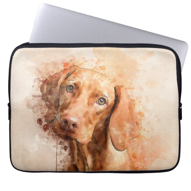 Vizsla Watercolor Laptop Fodral (Framsidan)