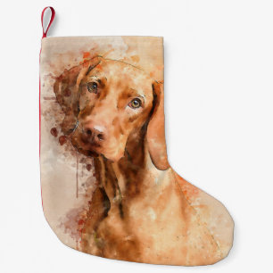 Vizsla Watercolor Liten Julstrumpa
