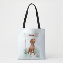 Vizsla Watercolor Personalized Dog Tygkasse