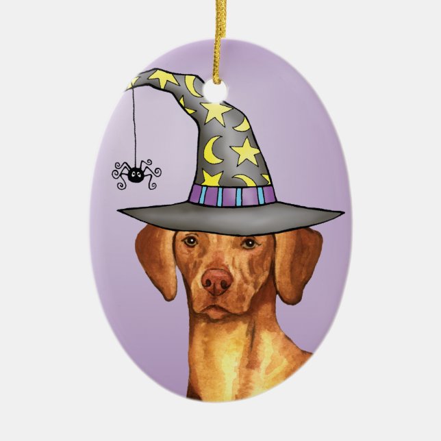 Vizsla Witch Julgransprydnad Keramik (Framsidan)