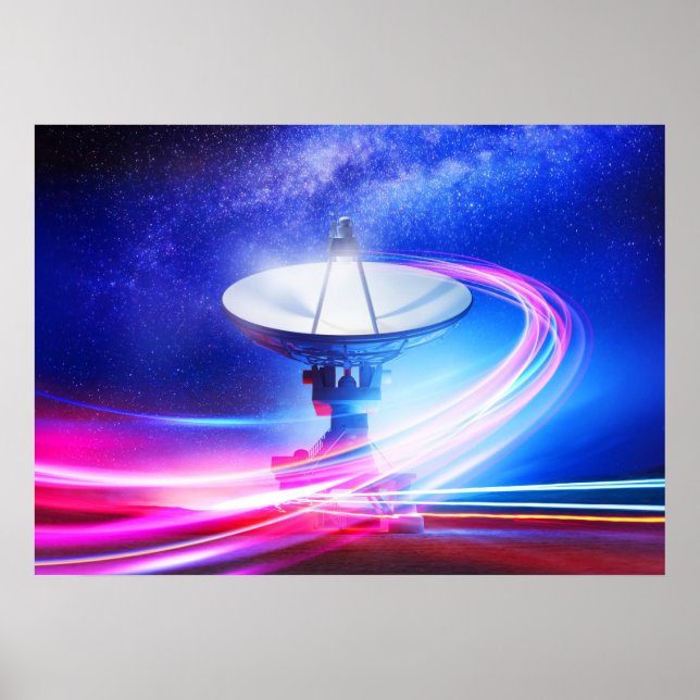 VLA Radio Telescope: Neon Light Poster (Framsidan)