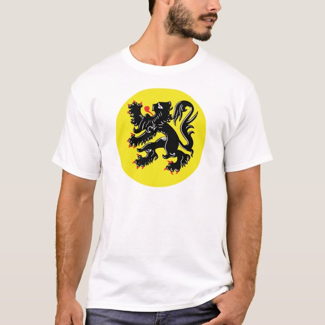 Vlaamse Leeuw van Vlaanderen t-shirt groot insigne (Framsida)