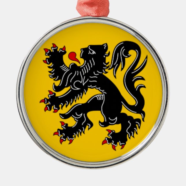 Vlaanderen (Flanders) Julgransprydnad Metall (Framsidan)