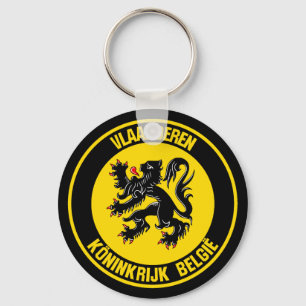 Vlaanderen Round Emblem Nyckelring