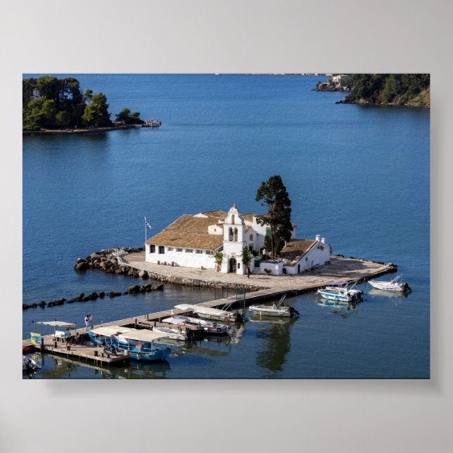 Vlacherna Monastery in Corfu Poster (Framsidan)
