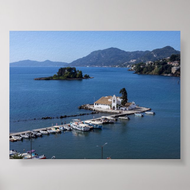 Vlacherna Monastery in Corfu Poster (Framsidan)