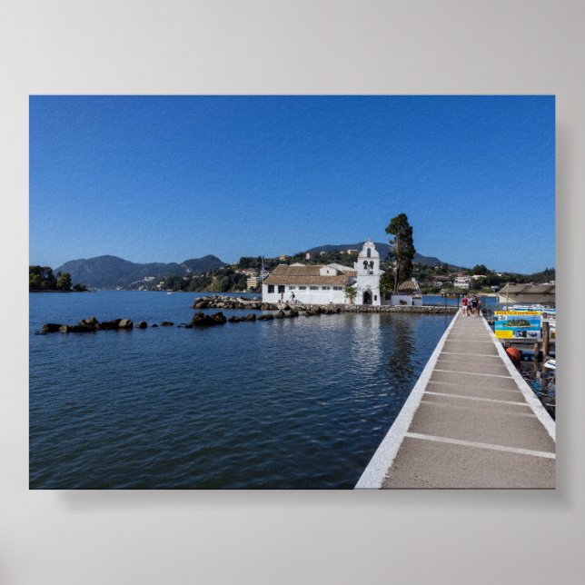 Vlacherna Monastery in Corfu Poster (Framsidan)