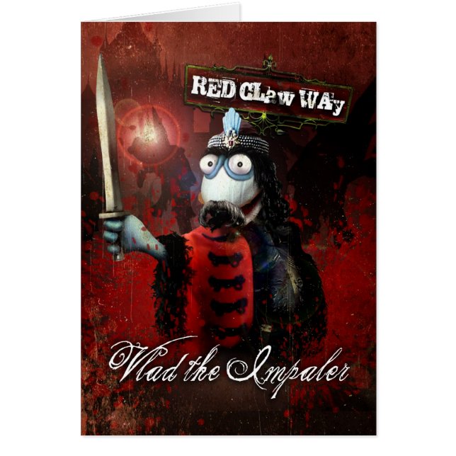Vlad den Impaler sockadockan Hälsningskort (Framsidan)