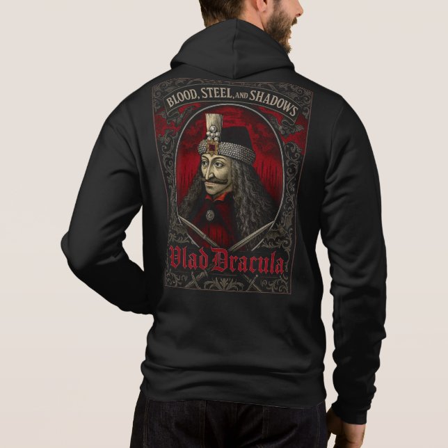 Vlad Dracula Gothic hoodie (Vuxen) T Shirt (Baksida)