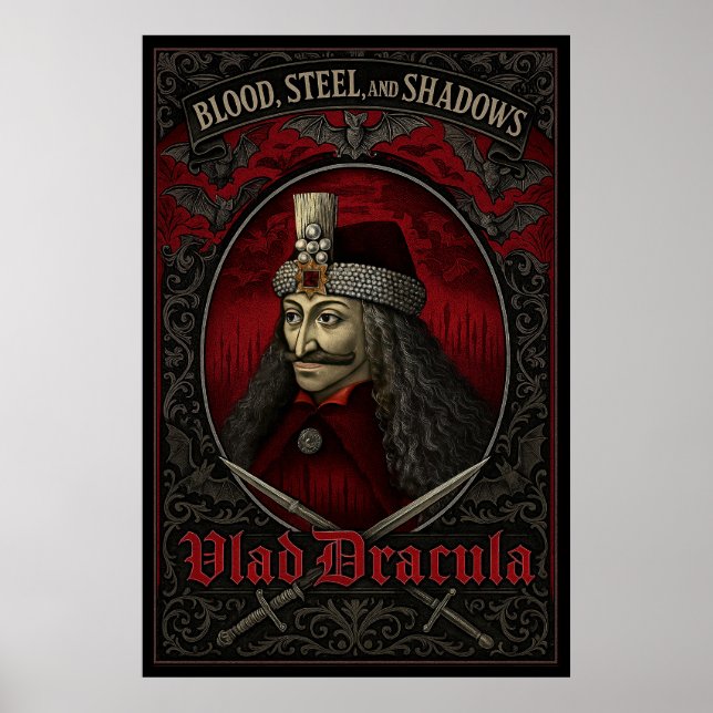 Vlad Dracula Poster - Blood, Steel och Shadows (Framsidan)