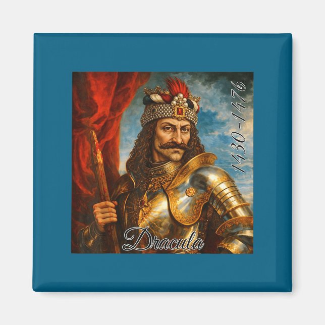 Vlad Spetsaren Medeltida Portratt Dracula Konst  Magnet (Framsidan)