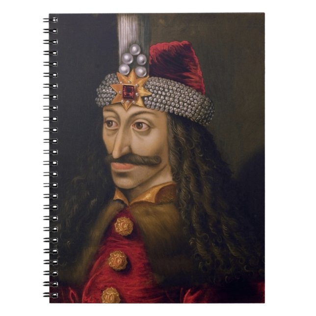 Vlad tepes Impaler Voivode porträtt Dracula histor Anteckningsbok (Framsidan)