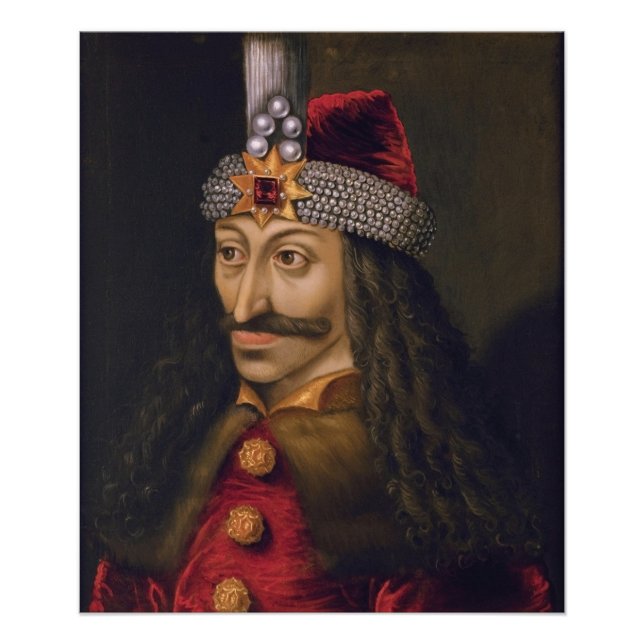 Vlad tepes Impaler Voivode porträtt Dracula histor Fototryck (Framsidan)
