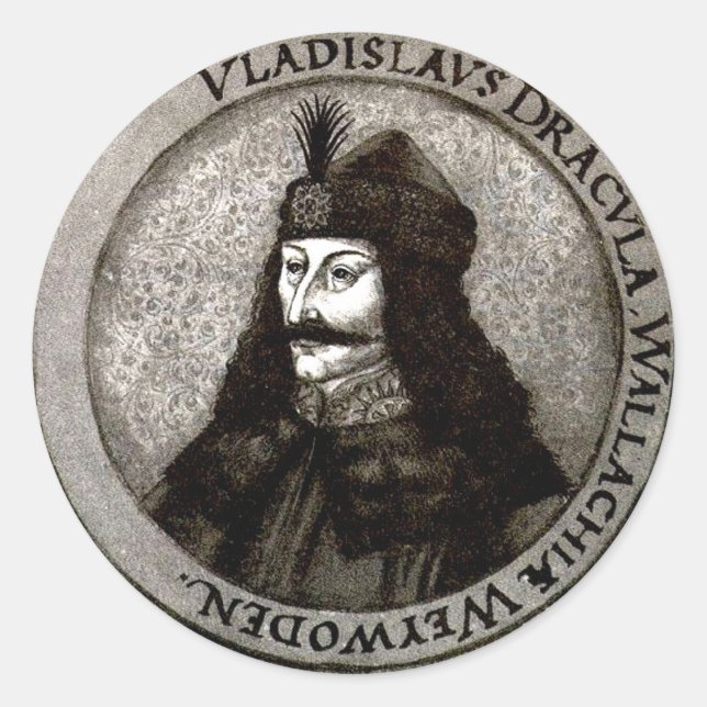 Vlad the Impaler Runt Klistermärke (Framsida)