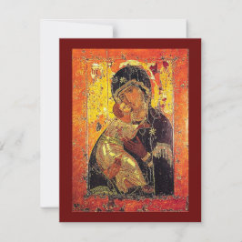 Vladimir-ikonen Mor i Guds prayercard Inbjudningar