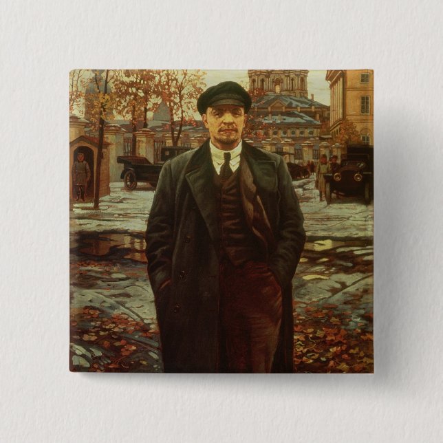 Vladimir Ilyich Lenin på Smolny, c.1925 Knapp (Framsida)