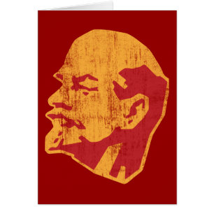 Vladimir Lenin cccpporträtt Hälsningskort