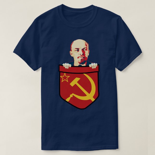 Vladimir Lenin kommunism Chest Pocket T Shirt (Design framsida)