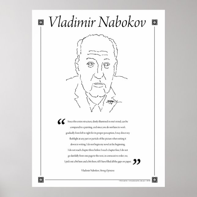 Vladimir Nabokov Poster citat (Framsidan)
