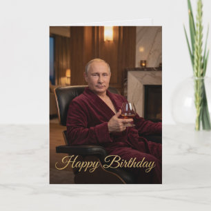Vladimir Putin Födelsedag Stark Man Humor Kort