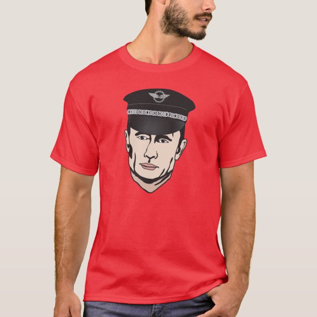 Vladimir Putin med läderhatt Tee (Framsida)