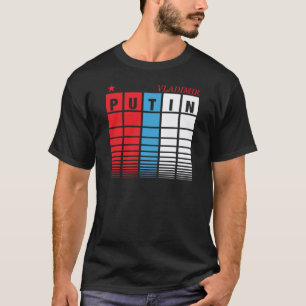 Vladimir Putin patriotiska flaggakvarter T Shirt
