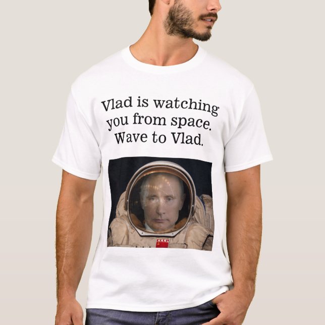Vladimir Putin Sputnik Sovjetskjortan T Shirt (Framsida)