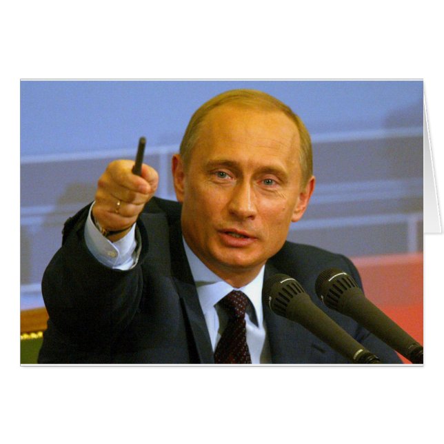 Vladimir Putin vill göra en kaka till ge! Hälsningskort (Framsidan Horizontal)