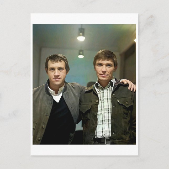Vladimir Vysotsky och Ivan Bortnik. Brevkort Vykort (Framsida)