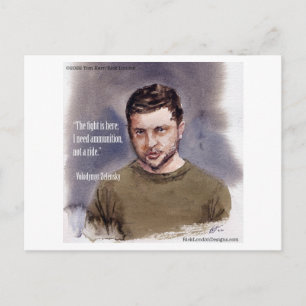 Vladimir Zelensky & Ammunition Quote vykort
