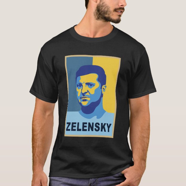 Vladimir Zelensky - Jag står för Ukraina T Shirt (Framsida)