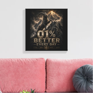 VLLC 1% Better Every Day Mountain Goat Motivation Canvastryck