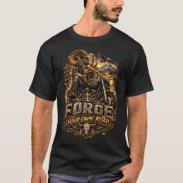 VLLC Forge Your Own Road Motorcycle Biker Skeleton T Shirt