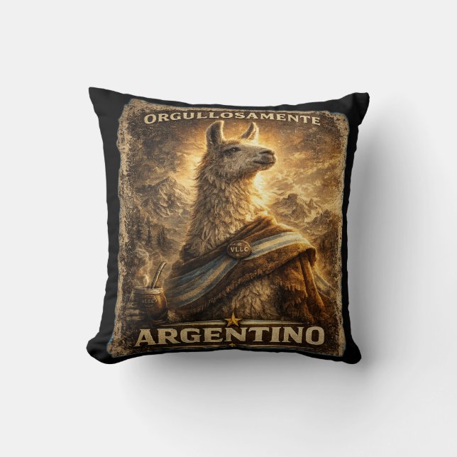 VLLC Orgullosamente Argentino Llama Mate Patriotic Kudde (Framsida)