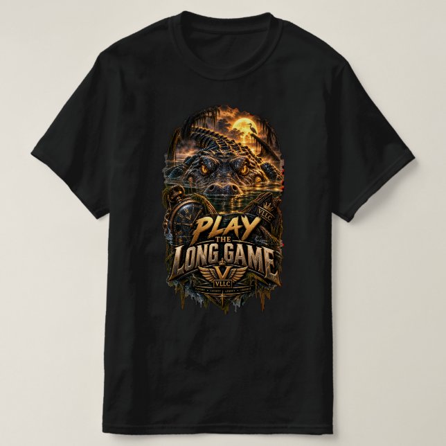 VLLC Play The Long Game Motivation Crocodile Graph T Shirt (Design framsida)