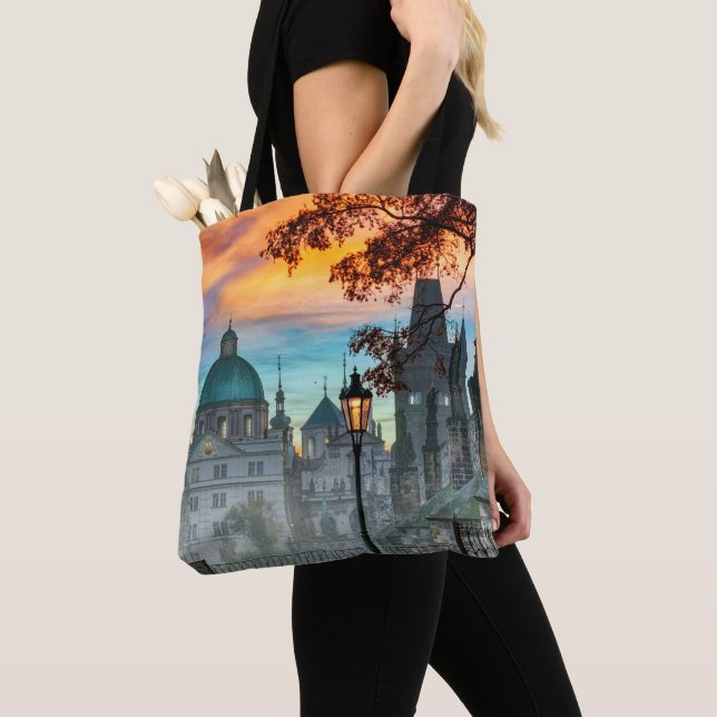 Vltava River i morse Tote Bag Tygkasse (Närbild)
