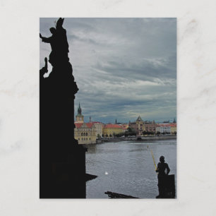 Vltava River, Prag, från Charles Bridge Vykort