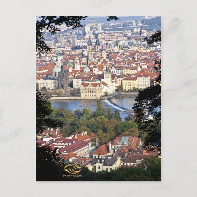 Vltavafloden Prag Vykort (Framsida)