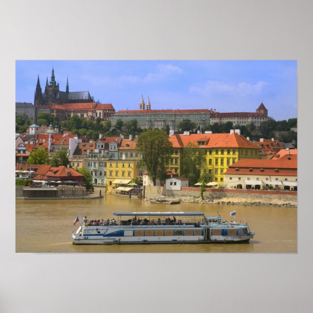 Vltavas syn på Prags slott och stad Poster (Framsidan)