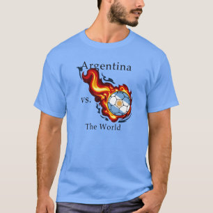 vm - Argentina mot World Flaming Boll T-shirt