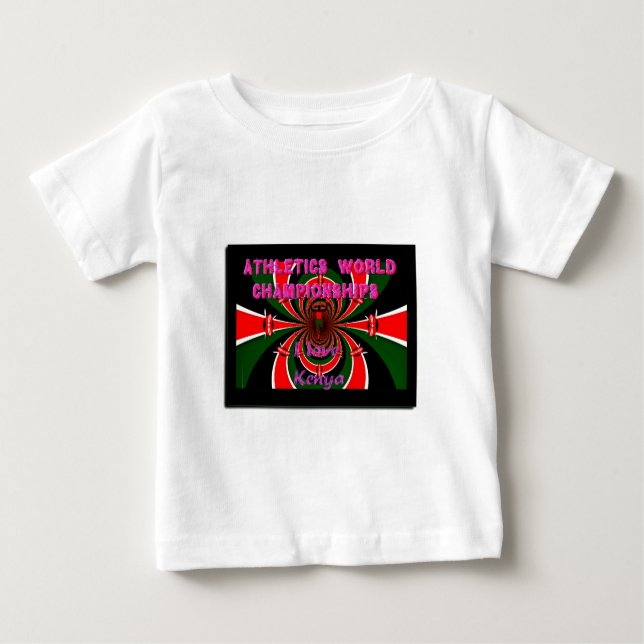 VM i friidrott i Kenya: Swirling Flagga Tee Shirt (Framsida)