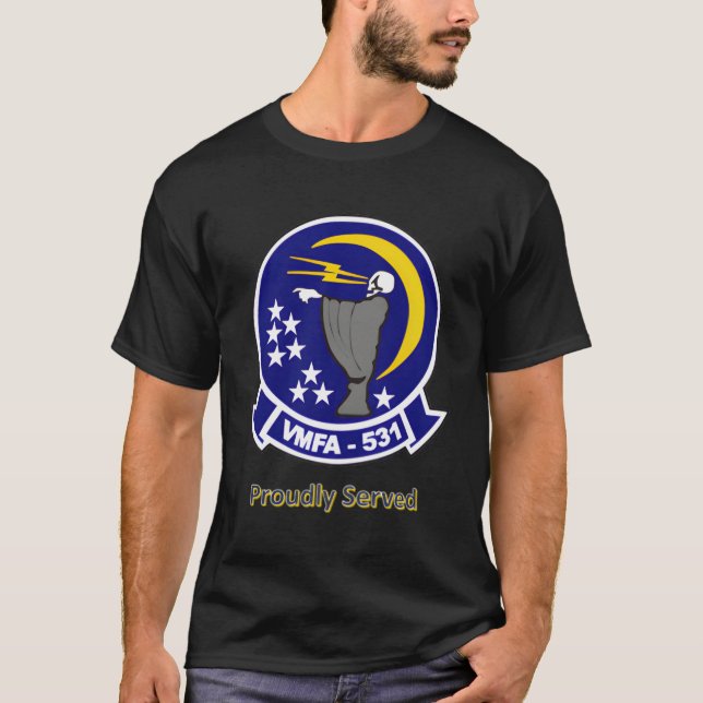 Vmfa-531 Black T Shirt (Framsida)