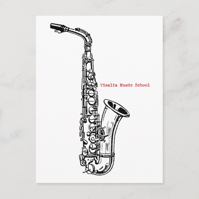 VMS Saxophone vycard Vykort (Framsida)
